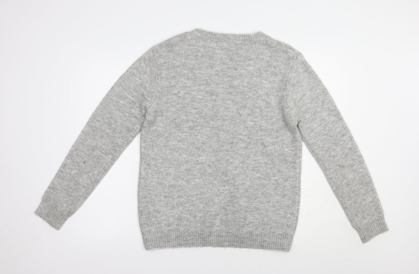 George Womens Grey Crew Neck  Acrylic Pullover Jumper Size 12