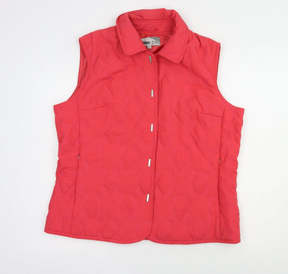 Marbel  Womens Pink Geometric  Gilet Waistcoat Size 14  Snap