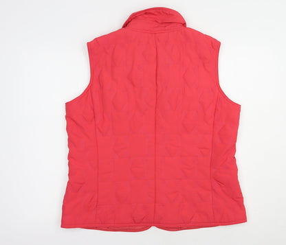 Marbel  Womens Pink Geometric  Gilet Waistcoat Size 14  Snap