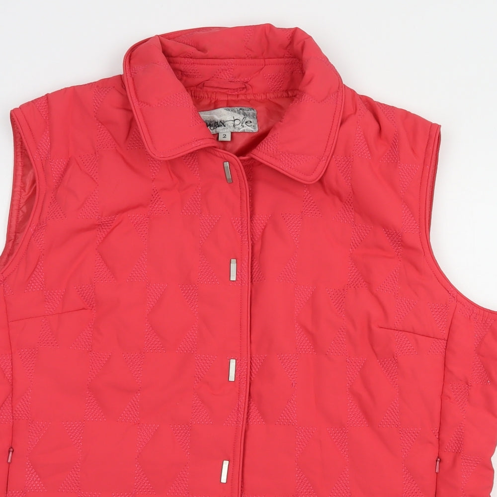 Marbel  Womens Pink Geometric  Gilet Waistcoat Size 14  Snap