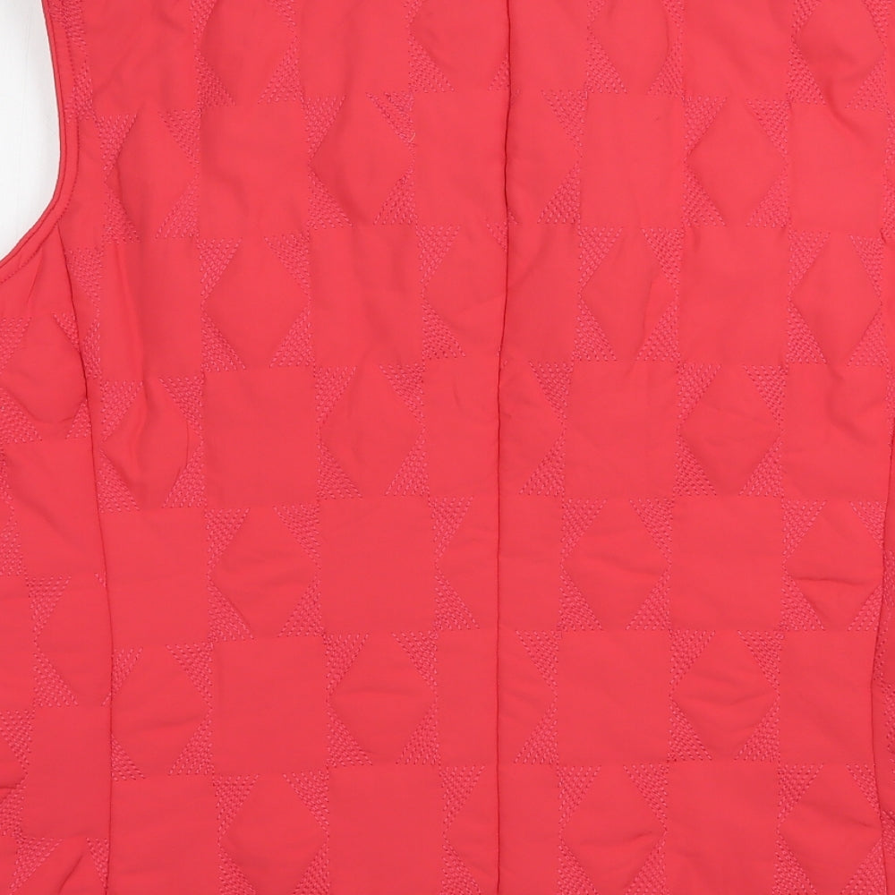 Marbel  Womens Pink Geometric  Gilet Waistcoat Size 14  Snap