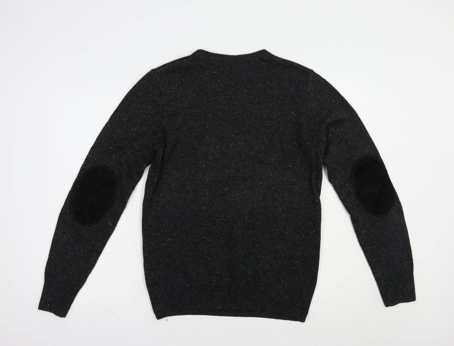 Cedar Wood State Mens Grey Crew Neck  Acrylic Pullover Jumper Size S