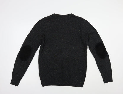 Cedar Wood State Mens Grey Crew Neck  Acrylic Pullover Jumper Size S