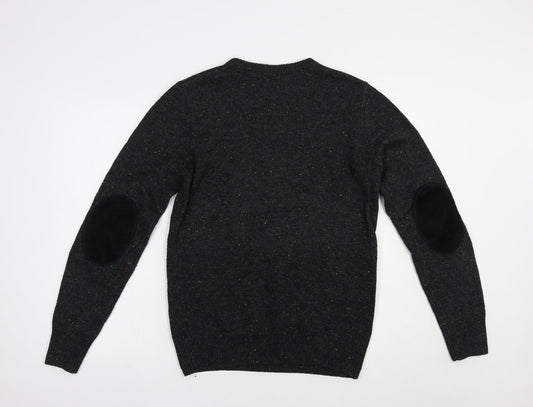 Cedar Wood State Mens Grey Crew Neck  Acrylic Pullover Jumper Size S