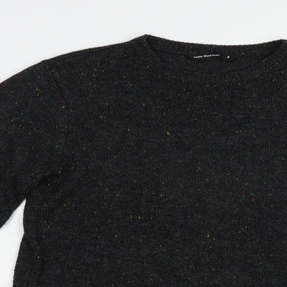 Cedar Wood State Mens Grey Crew Neck  Acrylic Pullover Jumper Size S