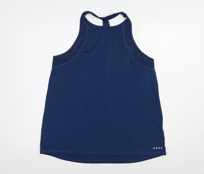 Matalan Womens Blue  Polyester Basic Tank Size L Scoop Neck