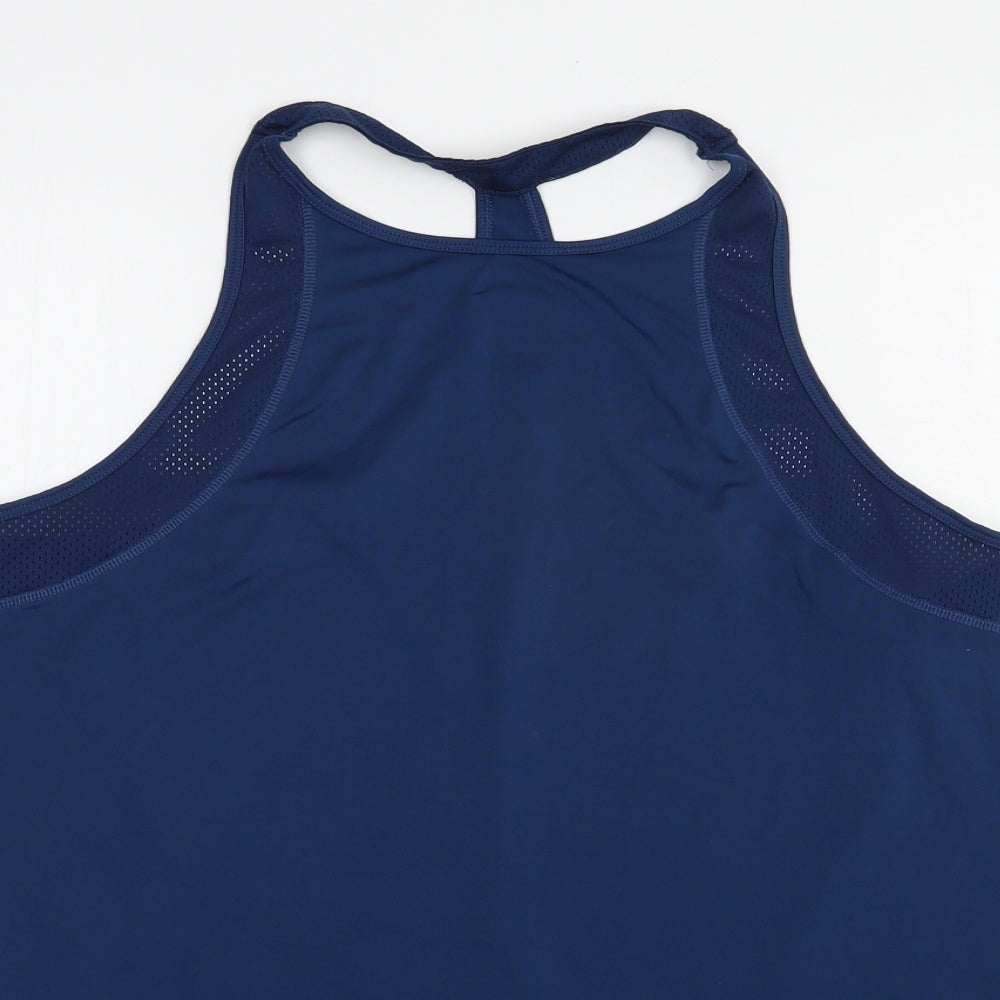 Matalan Womens Blue  Polyester Basic Tank Size L Scoop Neck