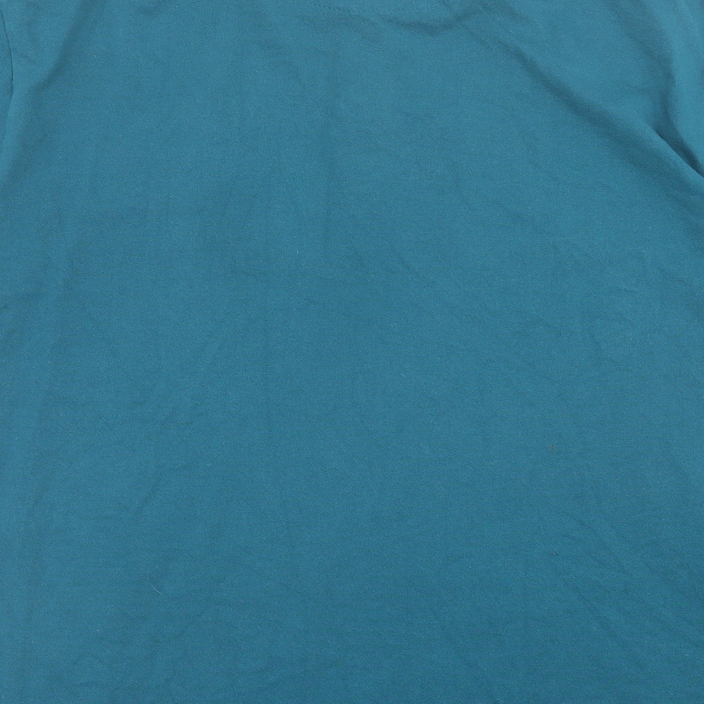 Cedar Wood State Mens Blue  Cotton  Polo Size 20.5 Collared Button