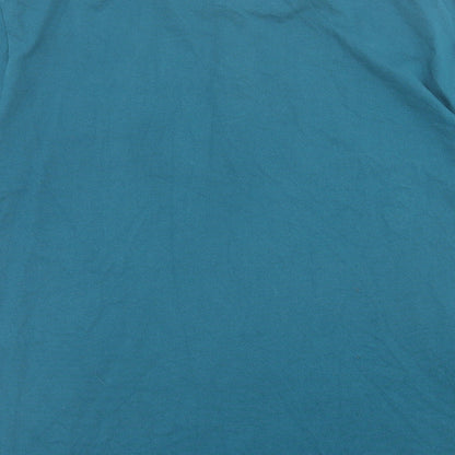 Cedar Wood State Mens Blue  Cotton  Polo Size 20.5 Collared Button