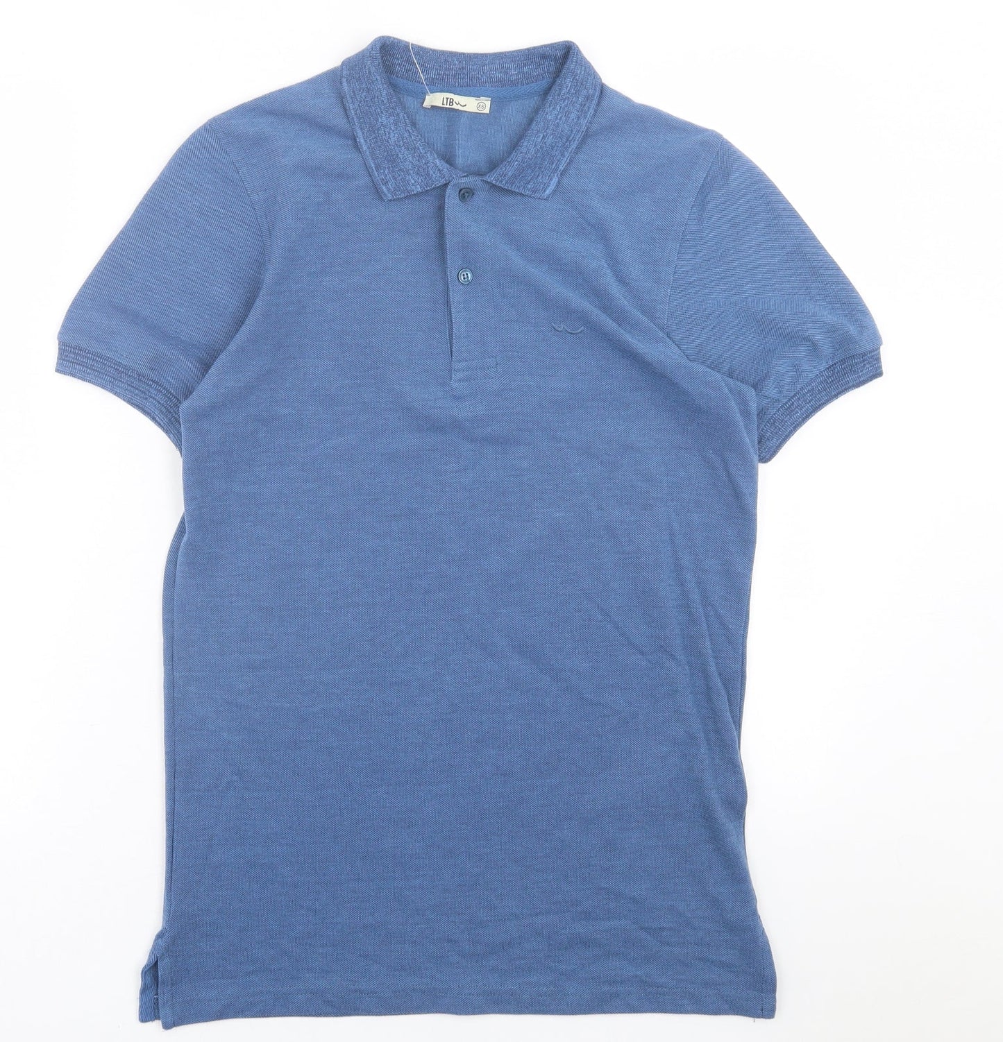 LTB Mens Blue  Cotton  Polo Size XS Collared Button