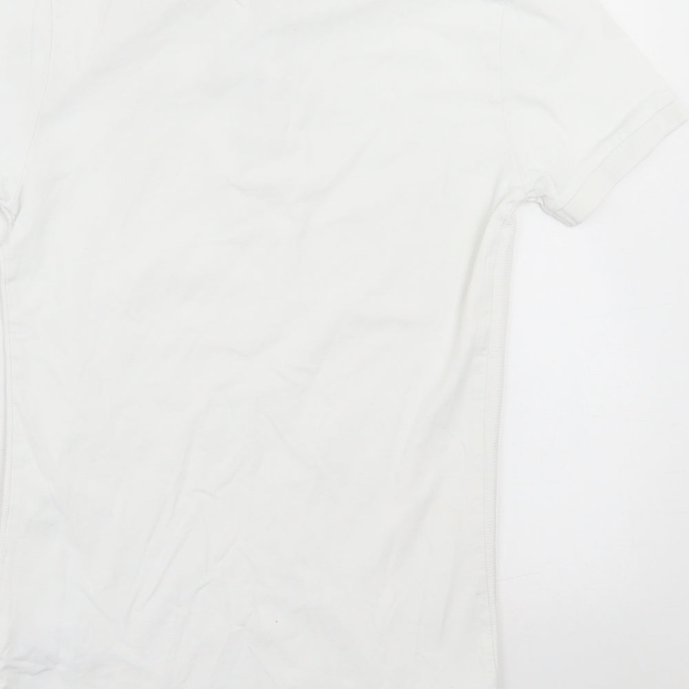 New Look Mens White  Cotton  Polo Size XS Collared Button