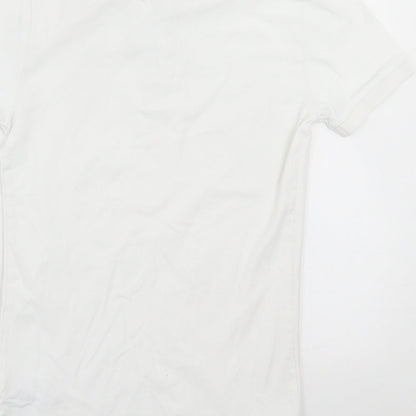 New Look Mens White  Cotton  Polo Size XS Collared Button