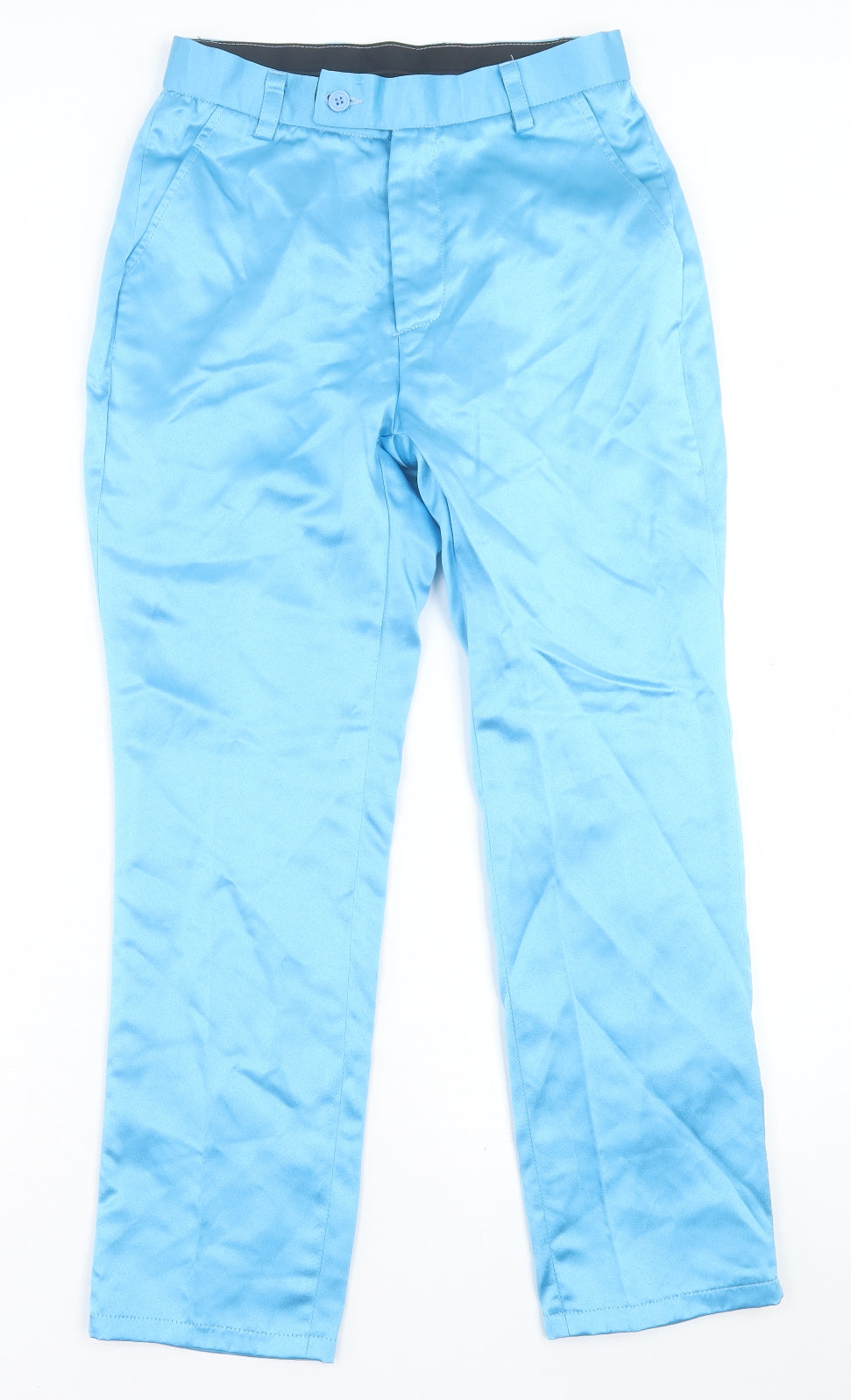 Preworn Mens Blue  Polyester Trousers  Size 26 in L26 in Regular Button