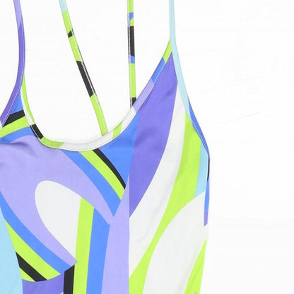 PRETTYLITTLETHING Womens Multicoloured Geometric Polyester Mini  Size 6  Scoop Neck Pullover