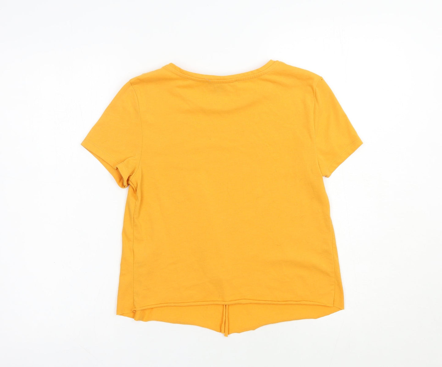 Primark Womens Yellow  Polyester Cropped T-Shirt Size XS Crew Neck - Mixed Emotions
