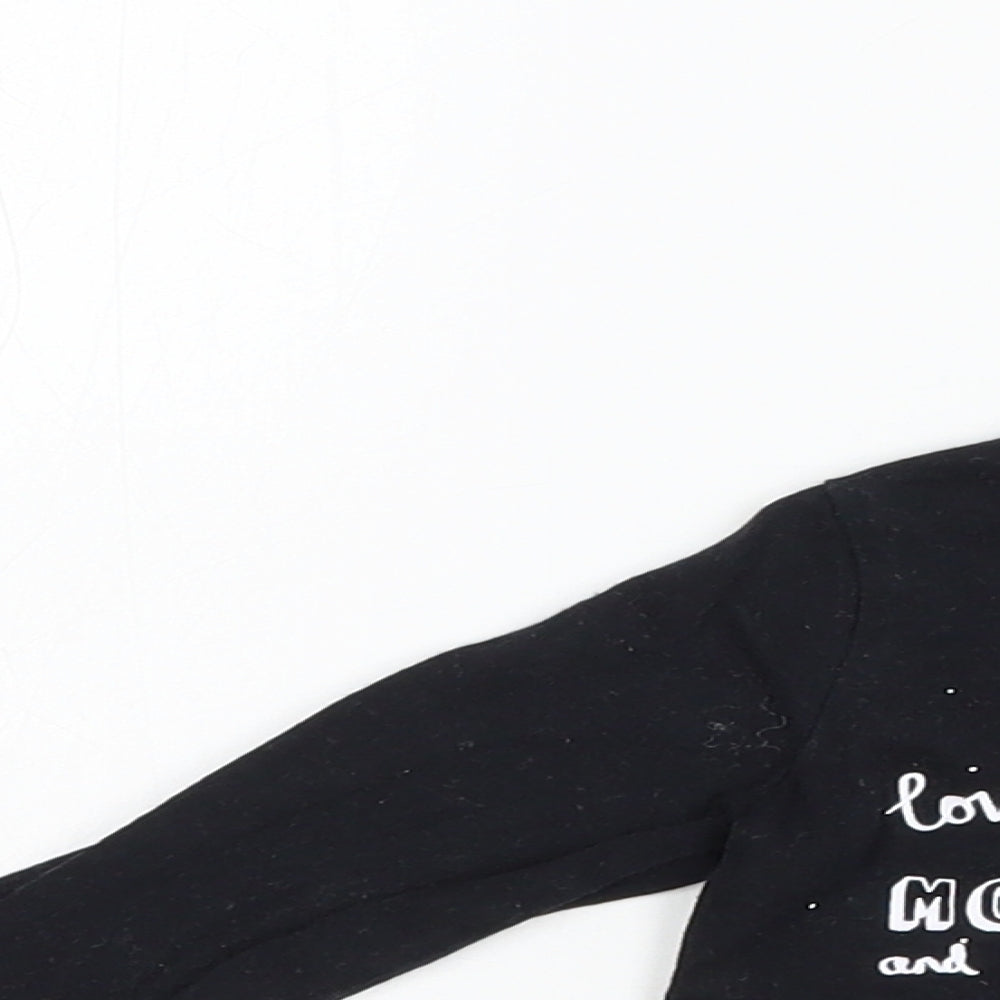 F&F Baby Black  Cotton Pullover T-Shirt Size 6-9 Months Crew Neck Snap - Mickey Mouse