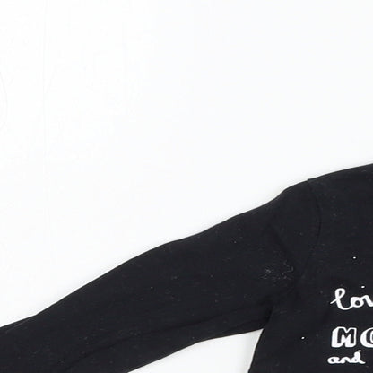 F&F Baby Black  Cotton Pullover T-Shirt Size 6-9 Months Crew Neck Snap - Mickey Mouse