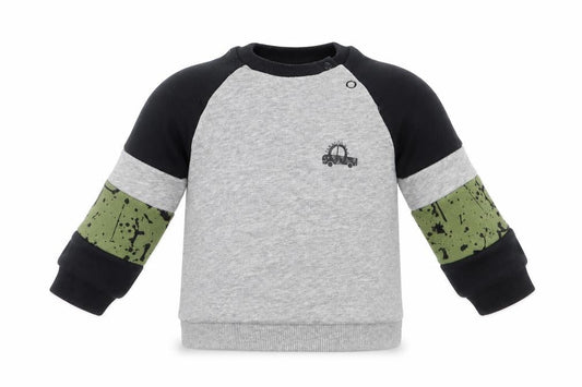 F&F Baby Grey Colourblock Cotton Pullover Jumper Size 3-6 Months  Snap