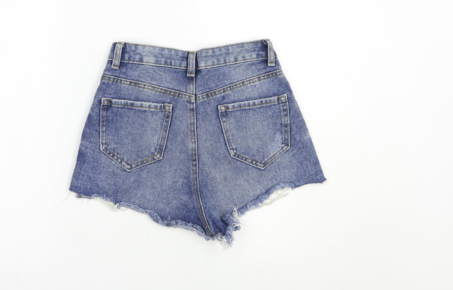Denim Co. Womens Blue  Cotton Hot Pants Shorts Size 6 L3 in Regular Button