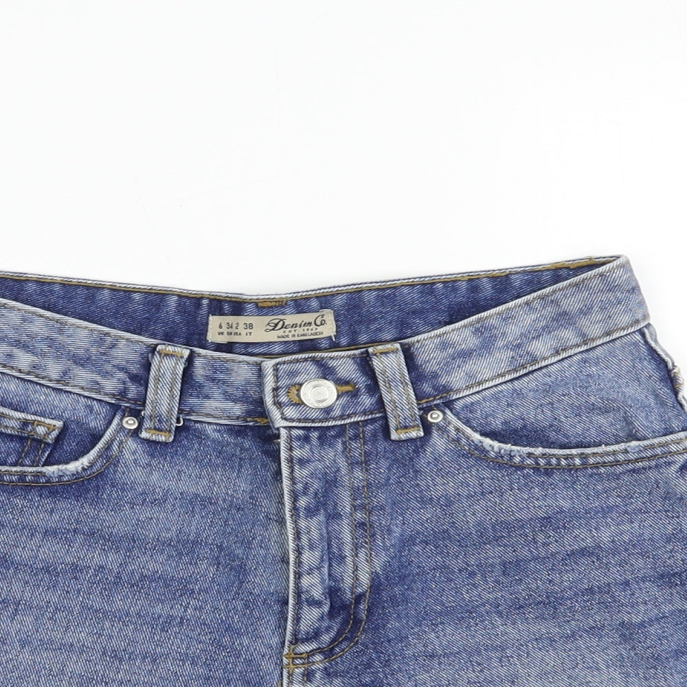Denim Co. Womens Blue  Cotton Hot Pants Shorts Size 6 L3 in Regular Button