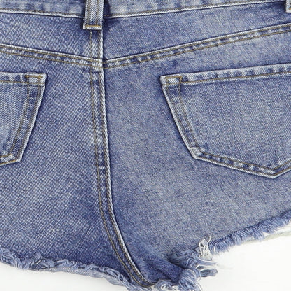 Denim Co. Womens Blue  Cotton Hot Pants Shorts Size 6 L3 in Regular Button