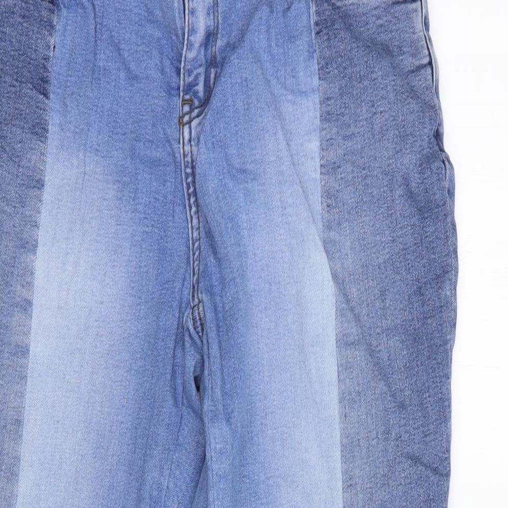 TU Womens Blue  Cotton Cropped Jeans Size 12 L25 in Regular Button