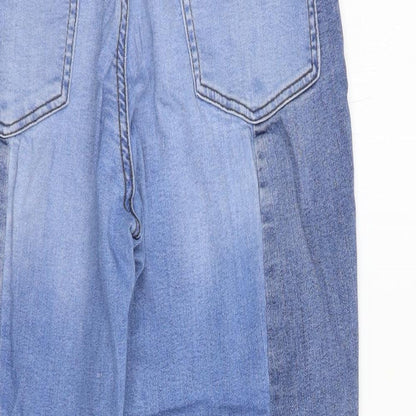 TU Womens Blue  Cotton Cropped Jeans Size 12 L25 in Regular Button