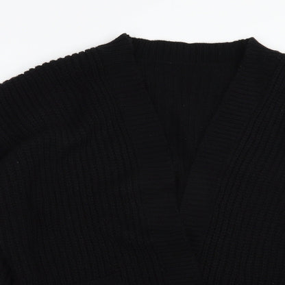SheIn Womens Black V-Neck  Acrylic Cardigan Jumper Size L