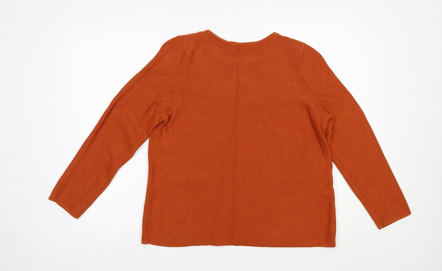 TU Womens Brown Crew Neck  Cotton Pullover Jumper Size 14