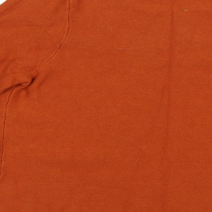 TU Womens Brown Crew Neck  Cotton Pullover Jumper Size 14