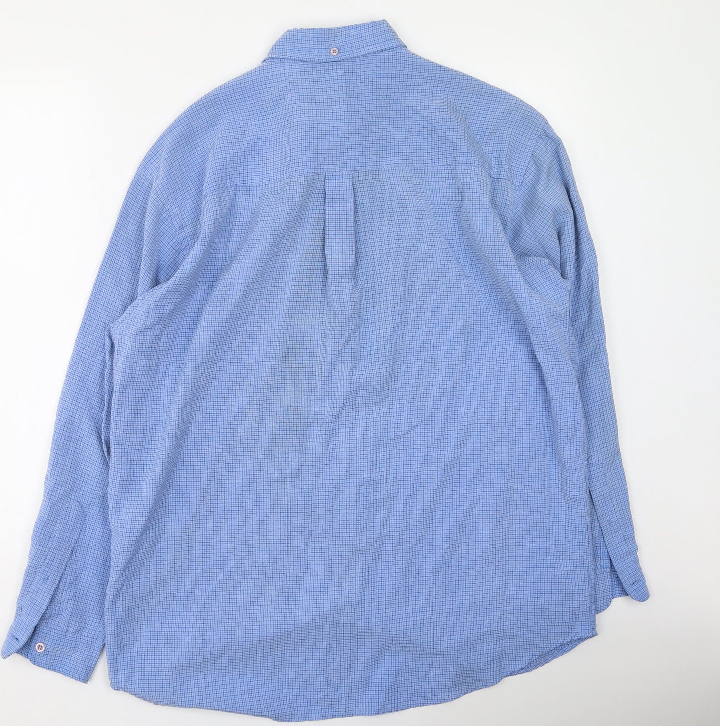 Mens UK Size M Gianni Vironi Blue  Button-Up Long Sleeve Casual Shirt