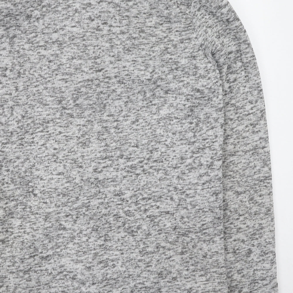 Crane Mens Grey High Neck  Polyester Full Zip Jumper Size L