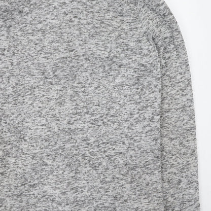 Crane Mens Grey High Neck  Polyester Full Zip Jumper Size L