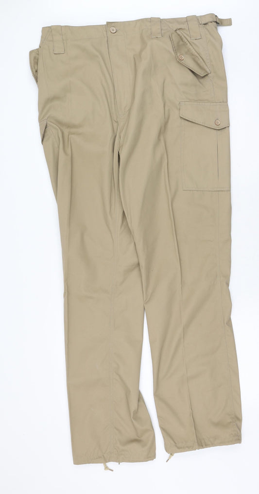 Preworn Mens Brown  Polyester Trousers  Size 42 in L26 in Regular