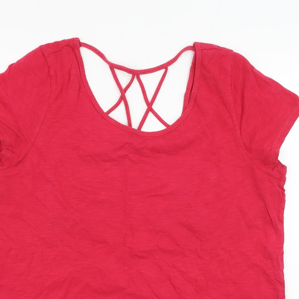 George  Womens Pink  Cotton Basic T-Shirt  Round Neck