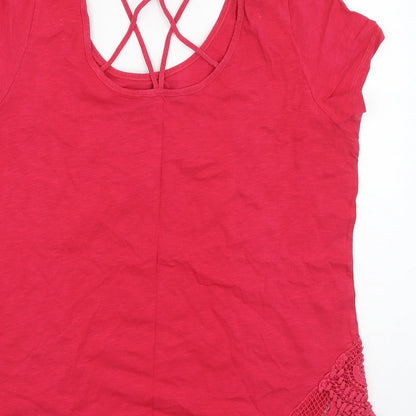 George  Womens Pink  Cotton Basic T-Shirt  Round Neck