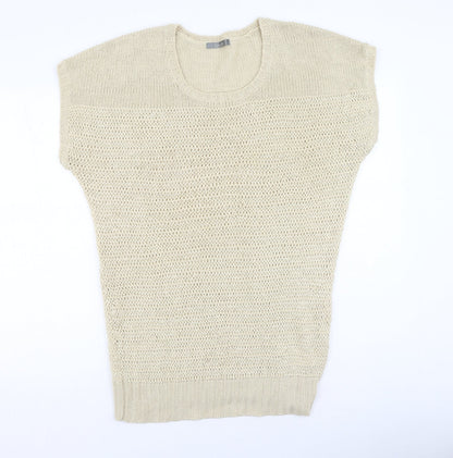 South  Womens Beige Round Neck  Acrylic Pullover Jumper Size 16