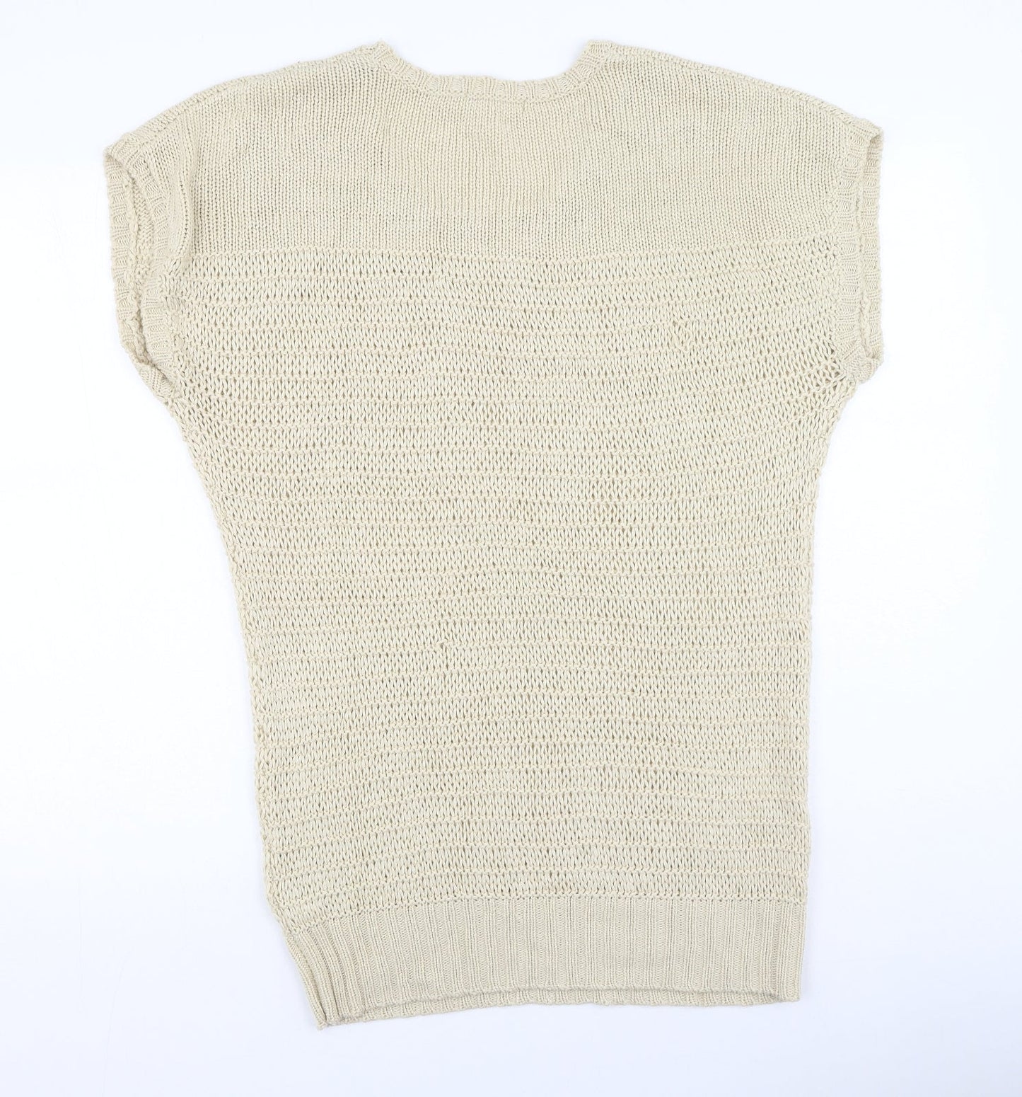 South  Womens Beige Round Neck  Acrylic Pullover Jumper Size 16