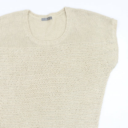 South  Womens Beige Round Neck  Acrylic Pullover Jumper Size 16