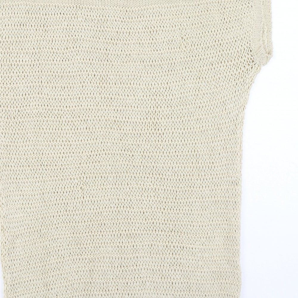South  Womens Beige Round Neck  Acrylic Pullover Jumper Size 16