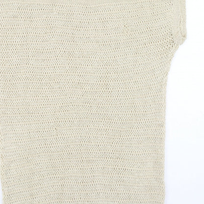 South  Womens Beige Round Neck  Acrylic Pullover Jumper Size 16