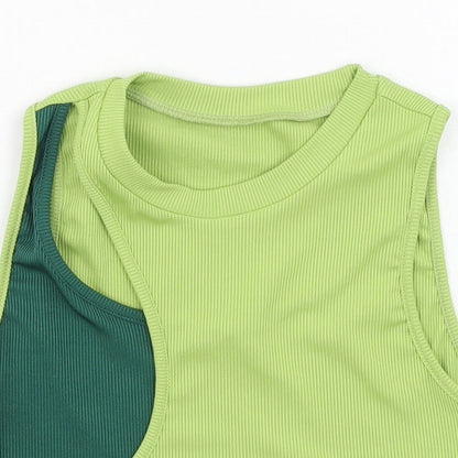 SheIn Womens Green  Polyester Camisole Tank Size S Round Neck