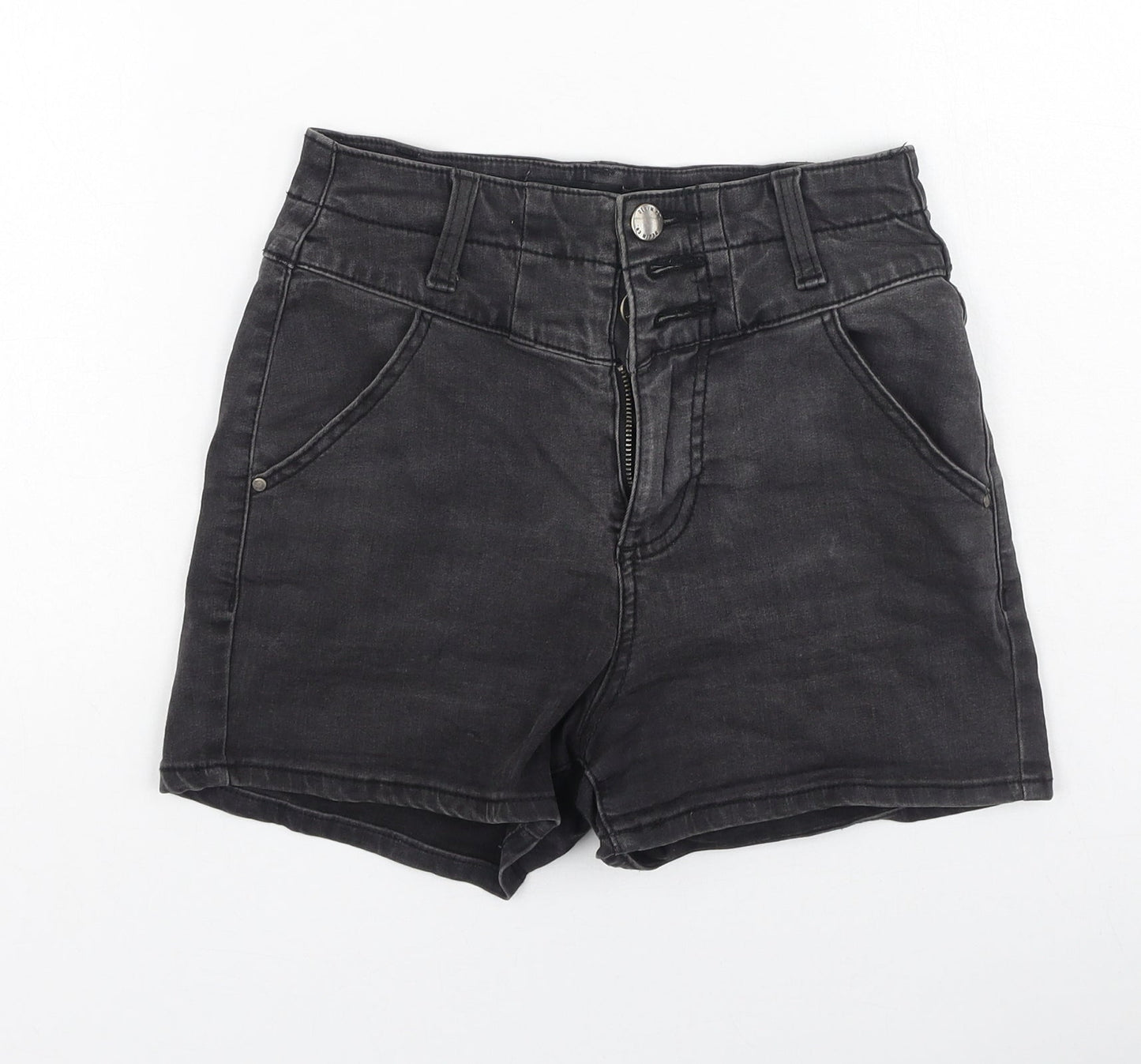 Denim & Co. Womens Grey  Cotton Hot Pants Shorts Size 6 L3 in Regular