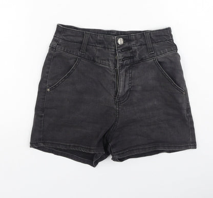 Denim & Co. Womens Grey  Cotton Hot Pants Shorts Size 6 L3 in Regular