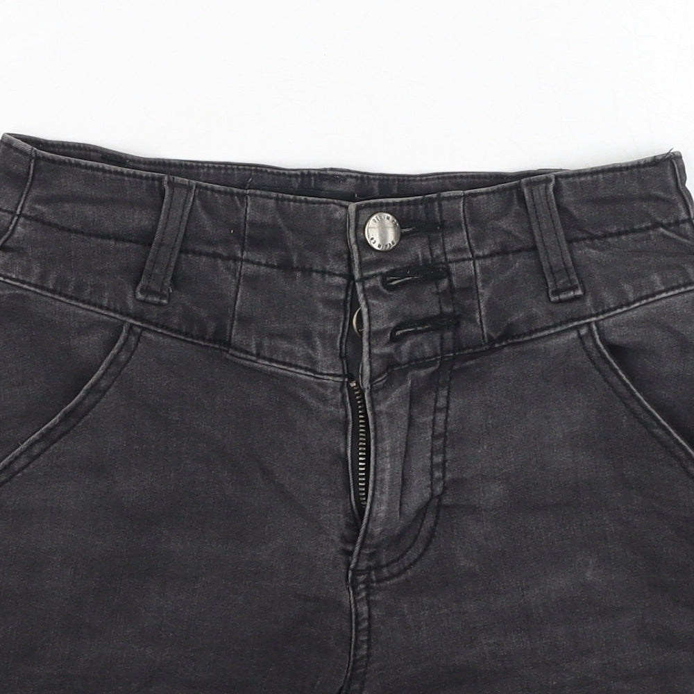 Denim & Co. Womens Grey  Cotton Hot Pants Shorts Size 6 L3 in Regular