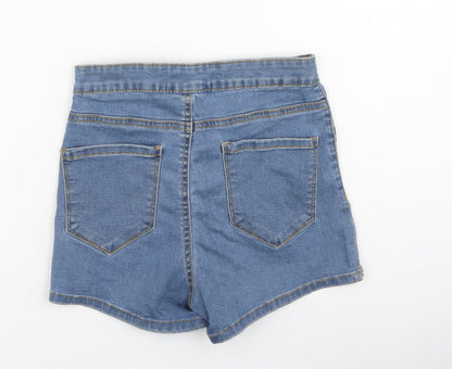 Denim & Co. Womens Blue  Cotton Hot Pants Shorts Size 8 L4 in Regular