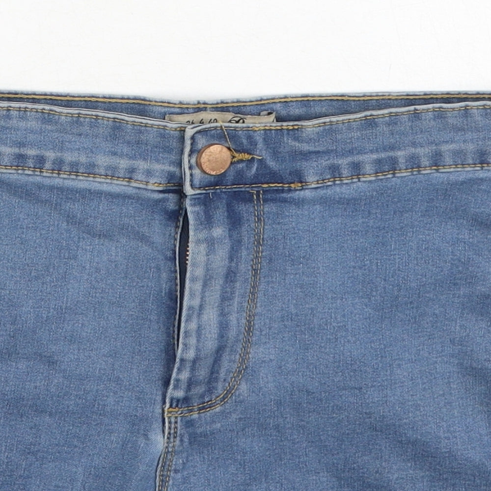 Denim & Co. Womens Blue  Cotton Hot Pants Shorts Size 8 L4 in Regular