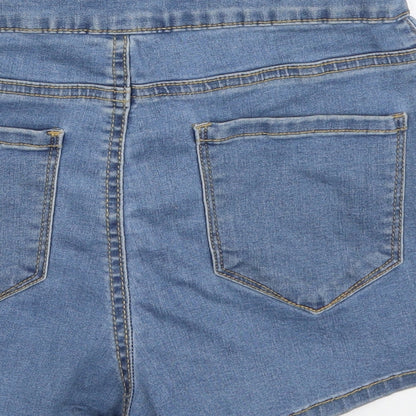 Denim & Co. Womens Blue  Cotton Hot Pants Shorts Size 8 L4 in Regular