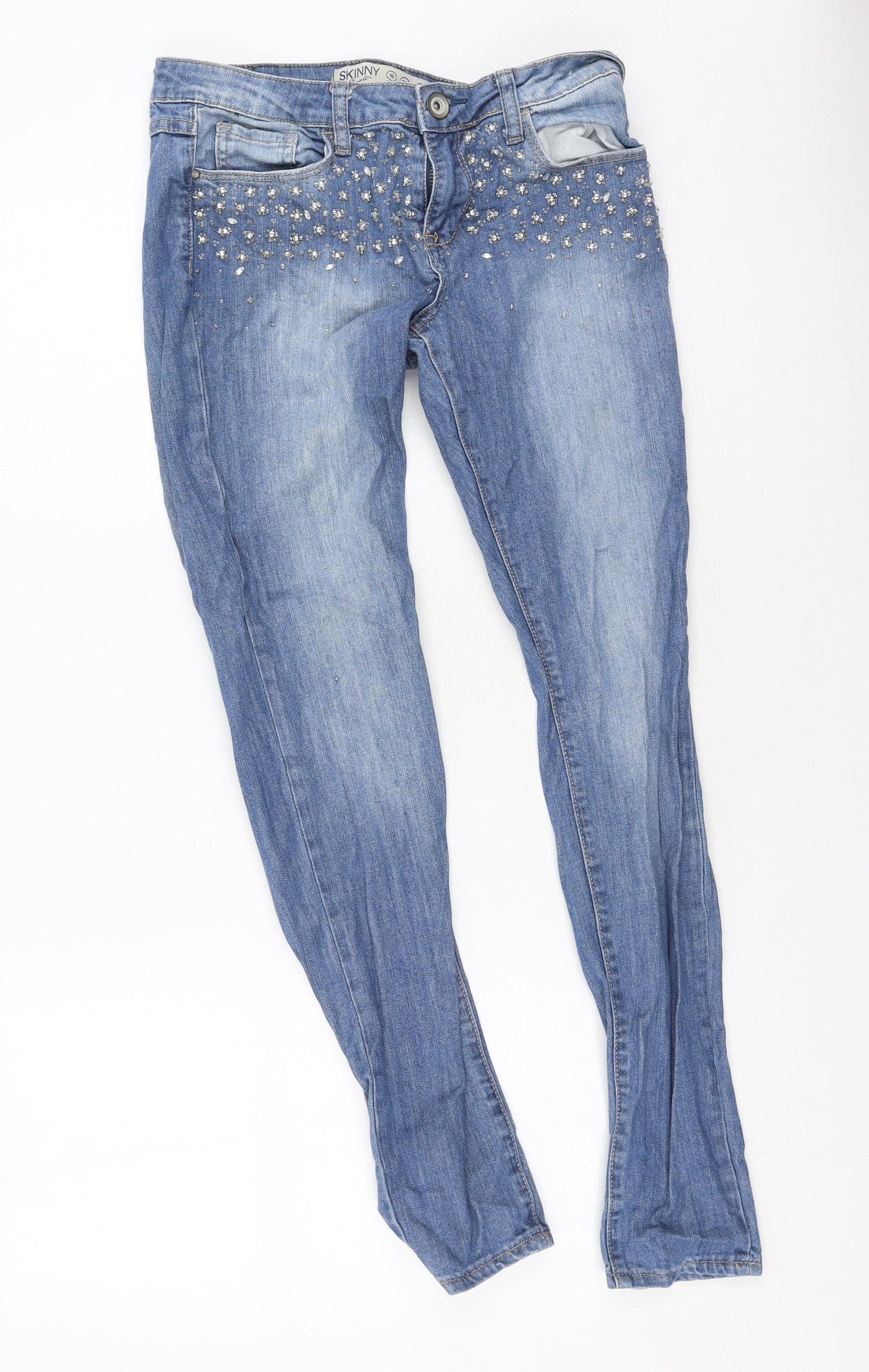 Denim & Co. Womens Blue  Cotton Mom Jeans Size 10 L37 in Regular