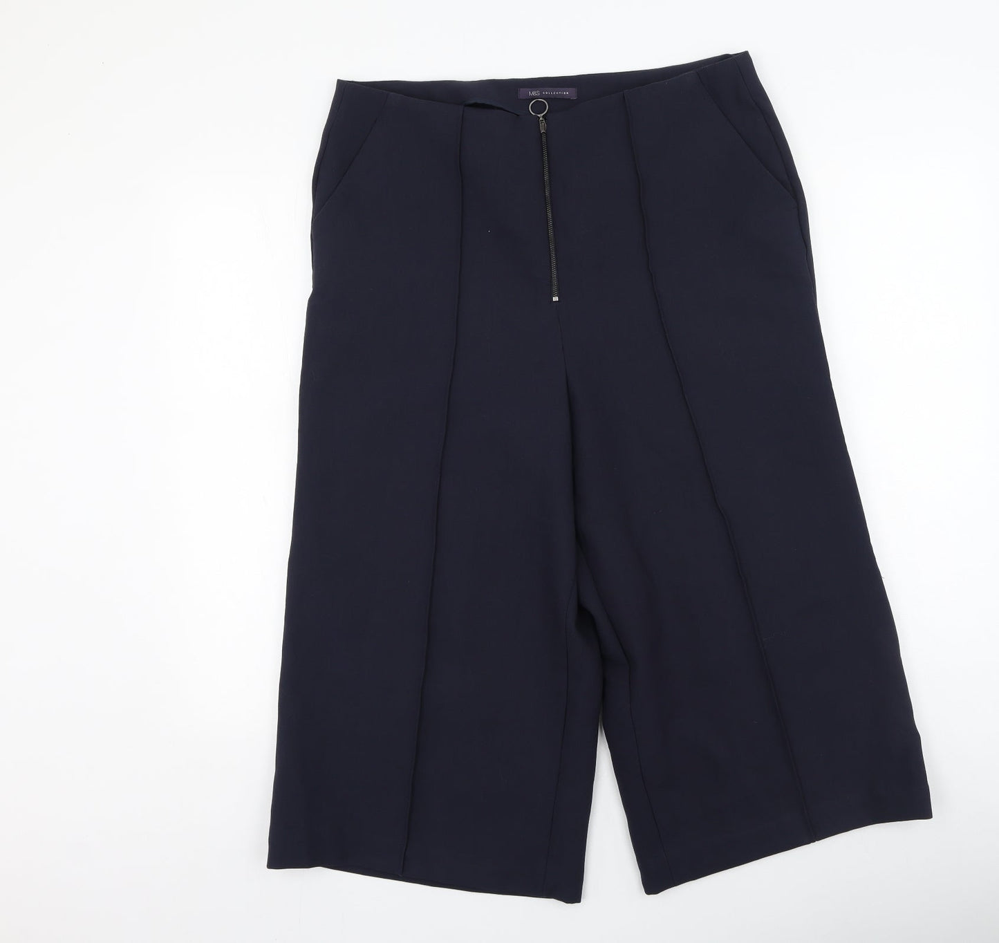 Womens UK Size 16 Marks and Spencer Regular Fit  Blue Trousers